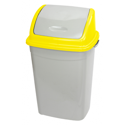 Kosz do segregacji odpadów z żółtą pokrywą 50 L